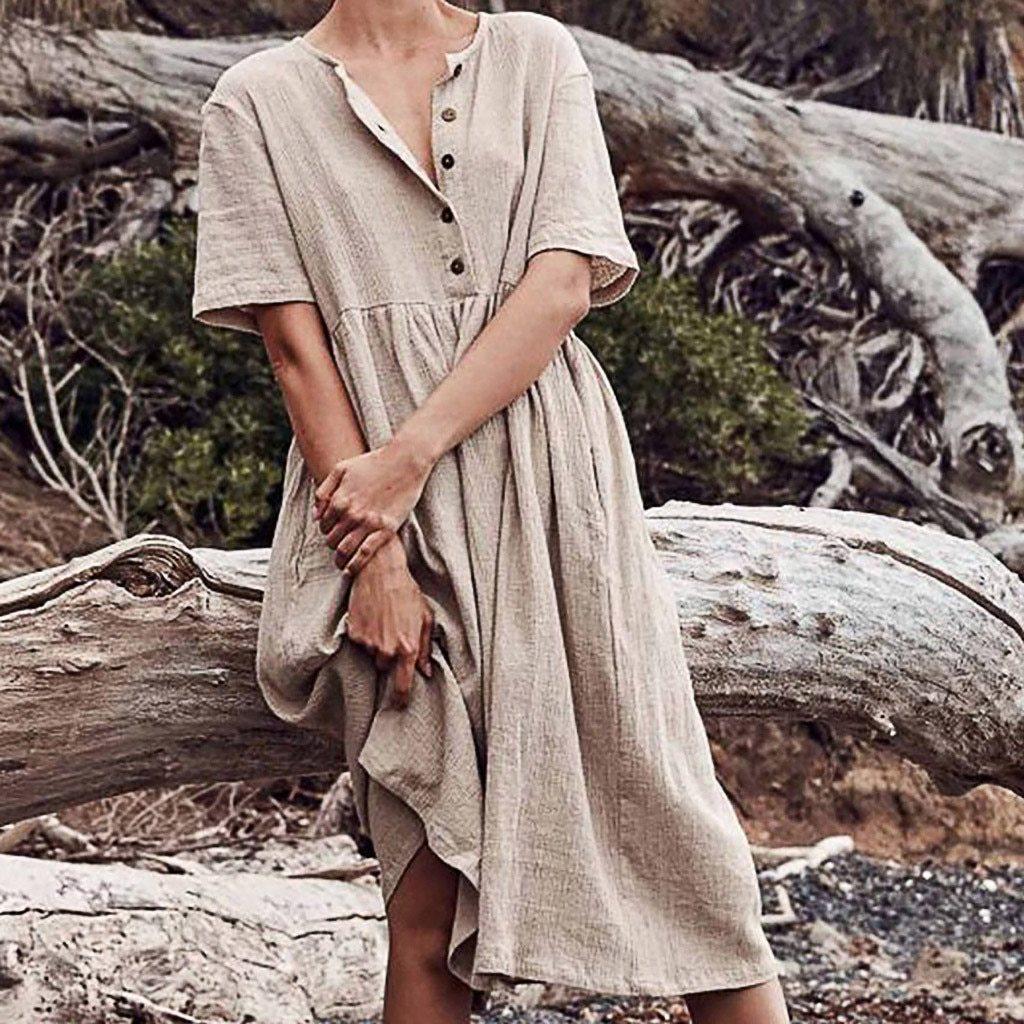 Button-Down Midi Summer DressClistos