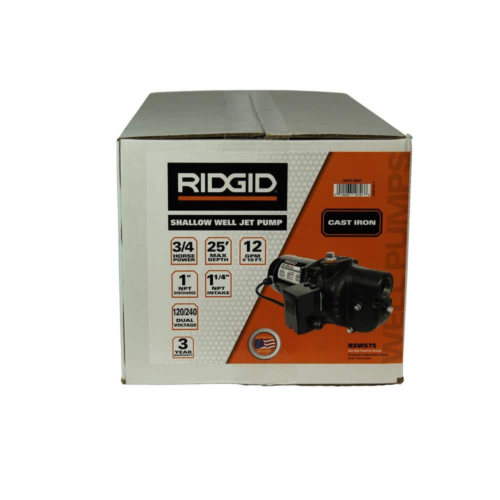 3/4 HP Cast Iron Shallow Well Jet Pump RSWS75