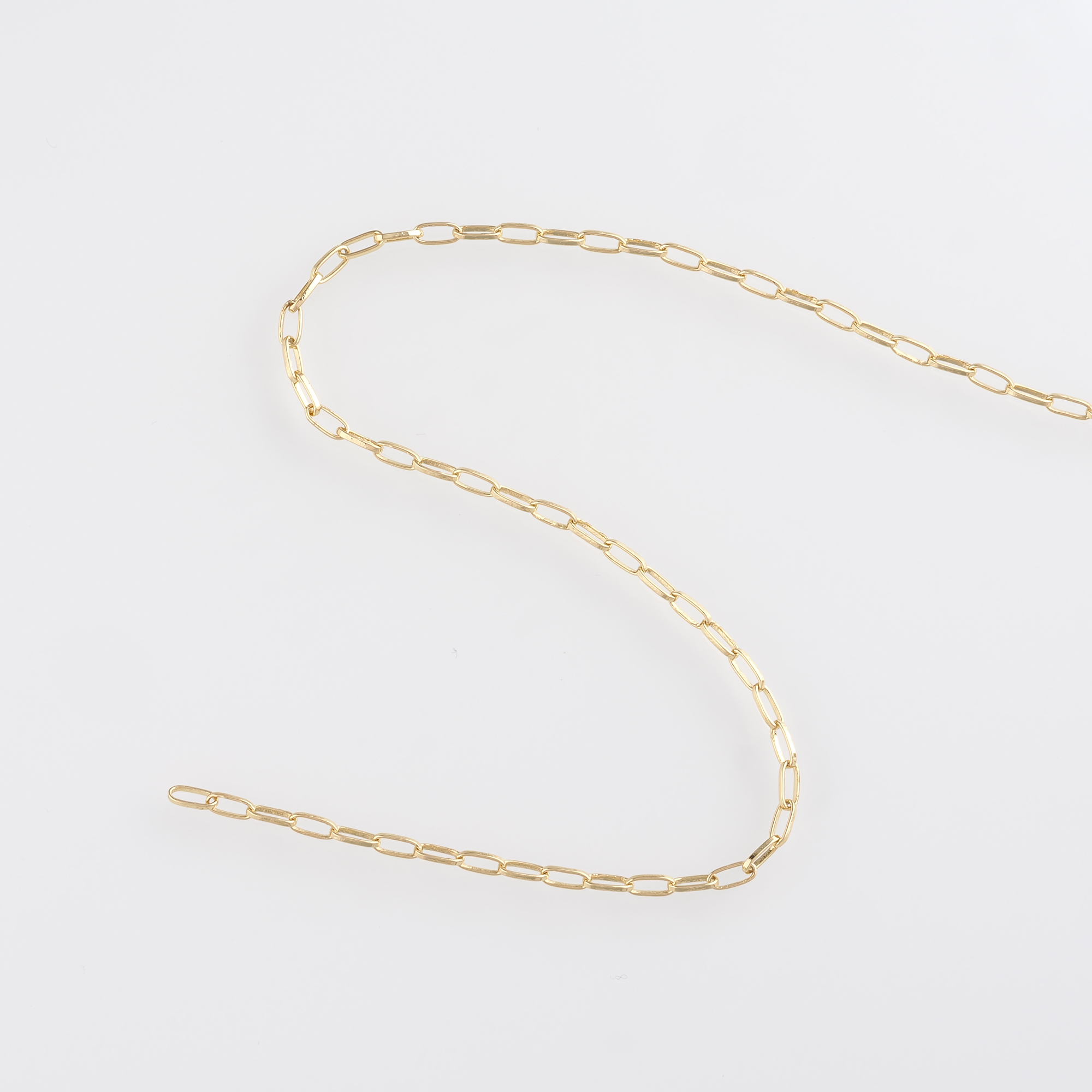 18K Gold Filled Cable Chain Necklace,Dainty Thin Link Chain,Gold Paper Clip Chain Necklace for Women DIY Jewelry Making Supply