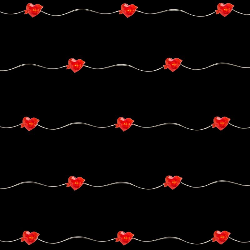 Northlight 20-Count Valentine's Day Heart and Arrow LED Fairy Lights, 6.25ft, Copper Wire