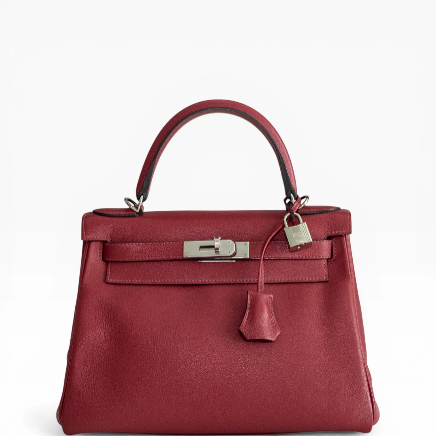 Hermès Kelly 28 Retourne Rubis Evergrain Palladium Hardware