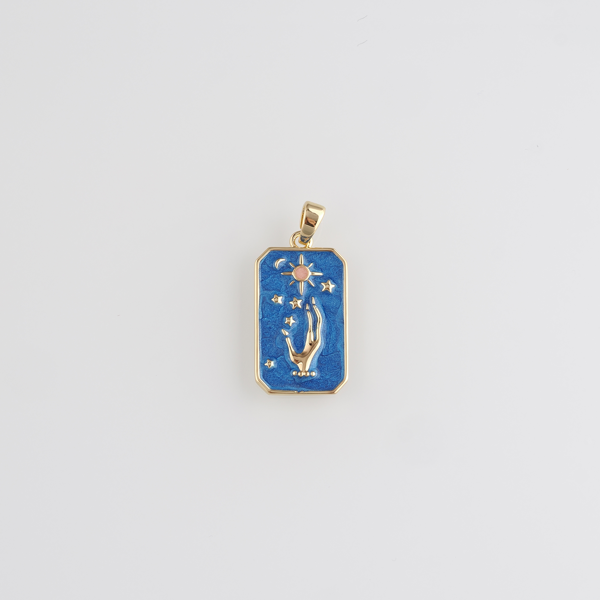 18K Gold Filled North Star Pendant,Enamel Celestial Charm Earrings Necklace for DIY Jewelry Making Supply