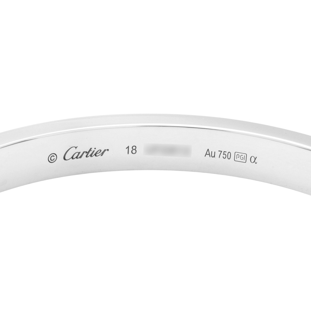 Cartier Love Classic Model Pave Bracelet 18K White Gold Diamond N6032400