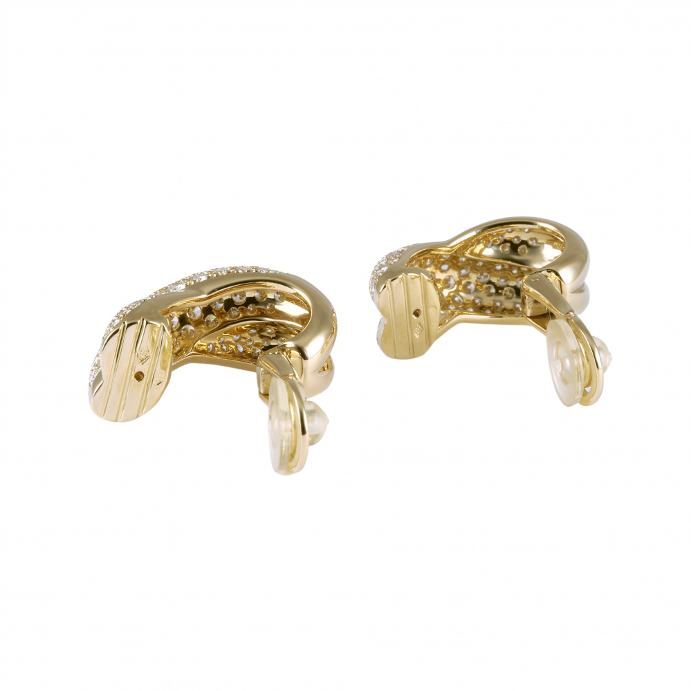 Cartier Kolysee K18YG Yellow Gold Earrings Diamond