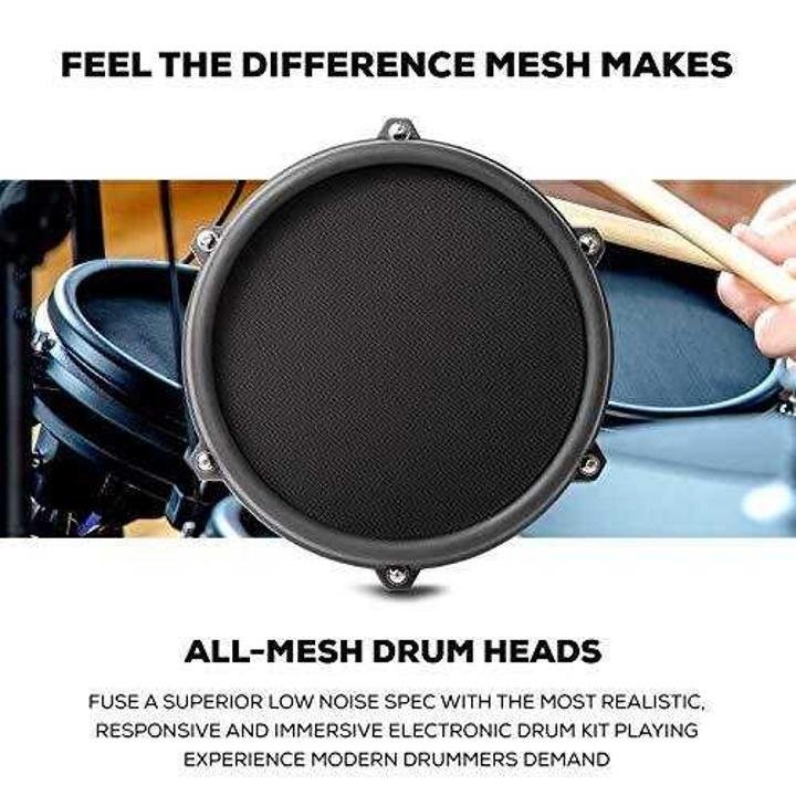 alesis-drums-nitro-mesh-kit-Eight Piece All Mesh Electronic Drum Kit With Super Solid Aluminum Rack, 385 Sounds, 60 Play Along Tracks, Connection Cables, Drum Sticks & Drum Key Included