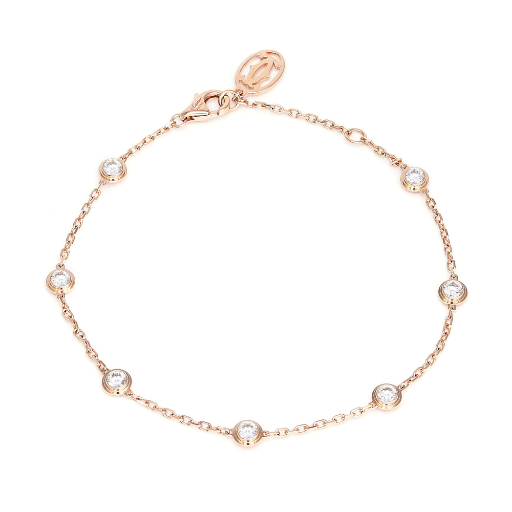 Cartier Damour (diamant Leger) 7P Diamond Bracelet 18K Rose Gold B6002900
