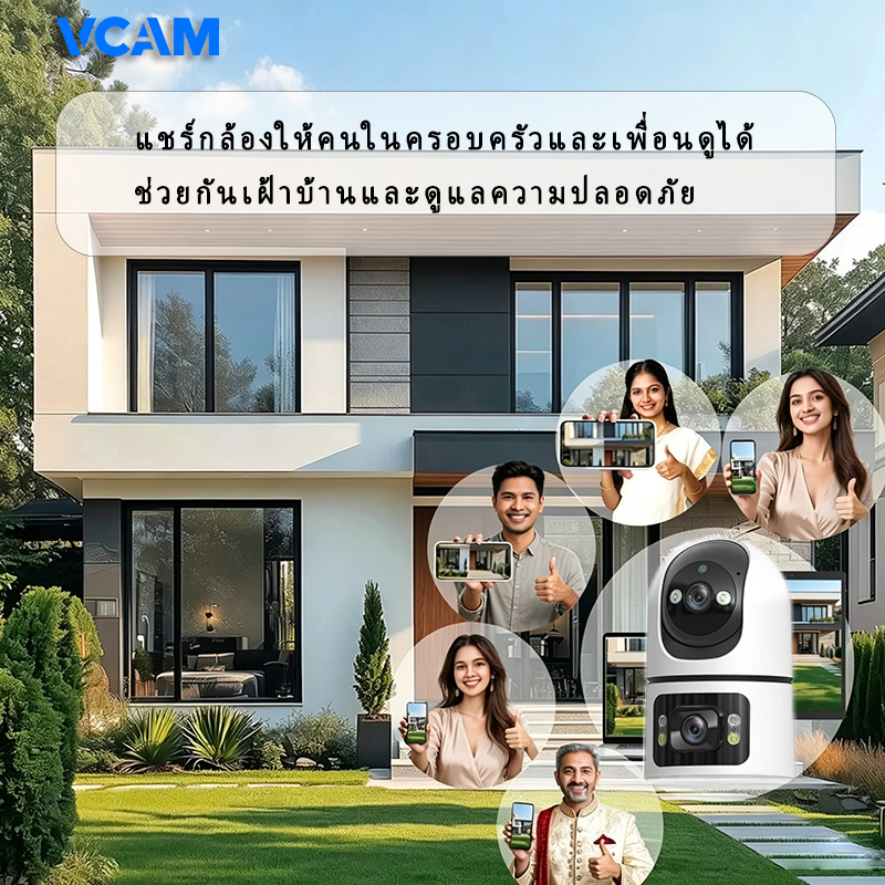 กล้องวงจรปิด WiFi ภายในบ้านแบบเลนส์คู่ ความคมชัดสูง พร้อมมุมมอง 360 องศา รองรับการพูดคุยสองทางผ่านระบบไร้สาย