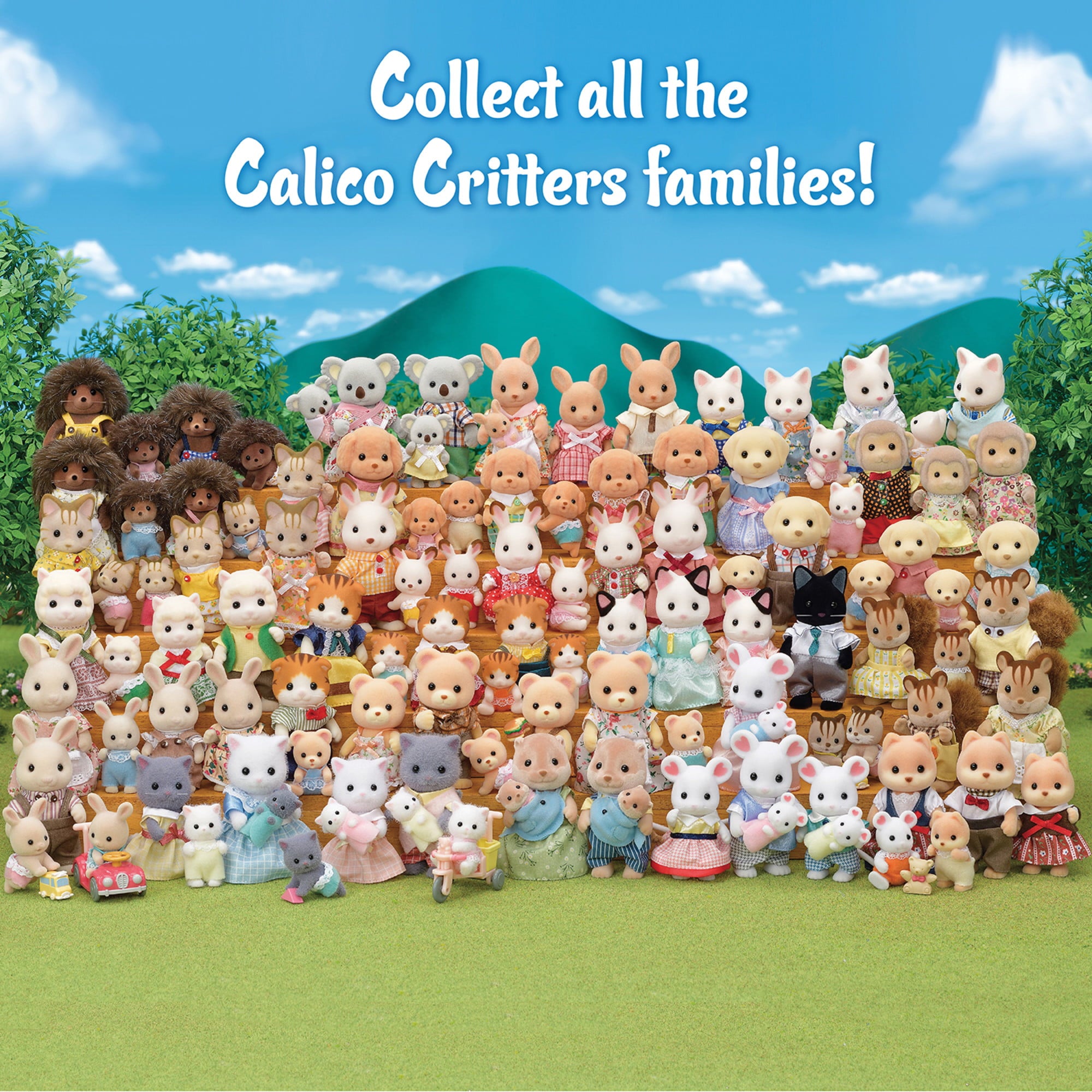 Calico Critters Tuxedo Cat Family, Set of 4 Collectible Doll Figures