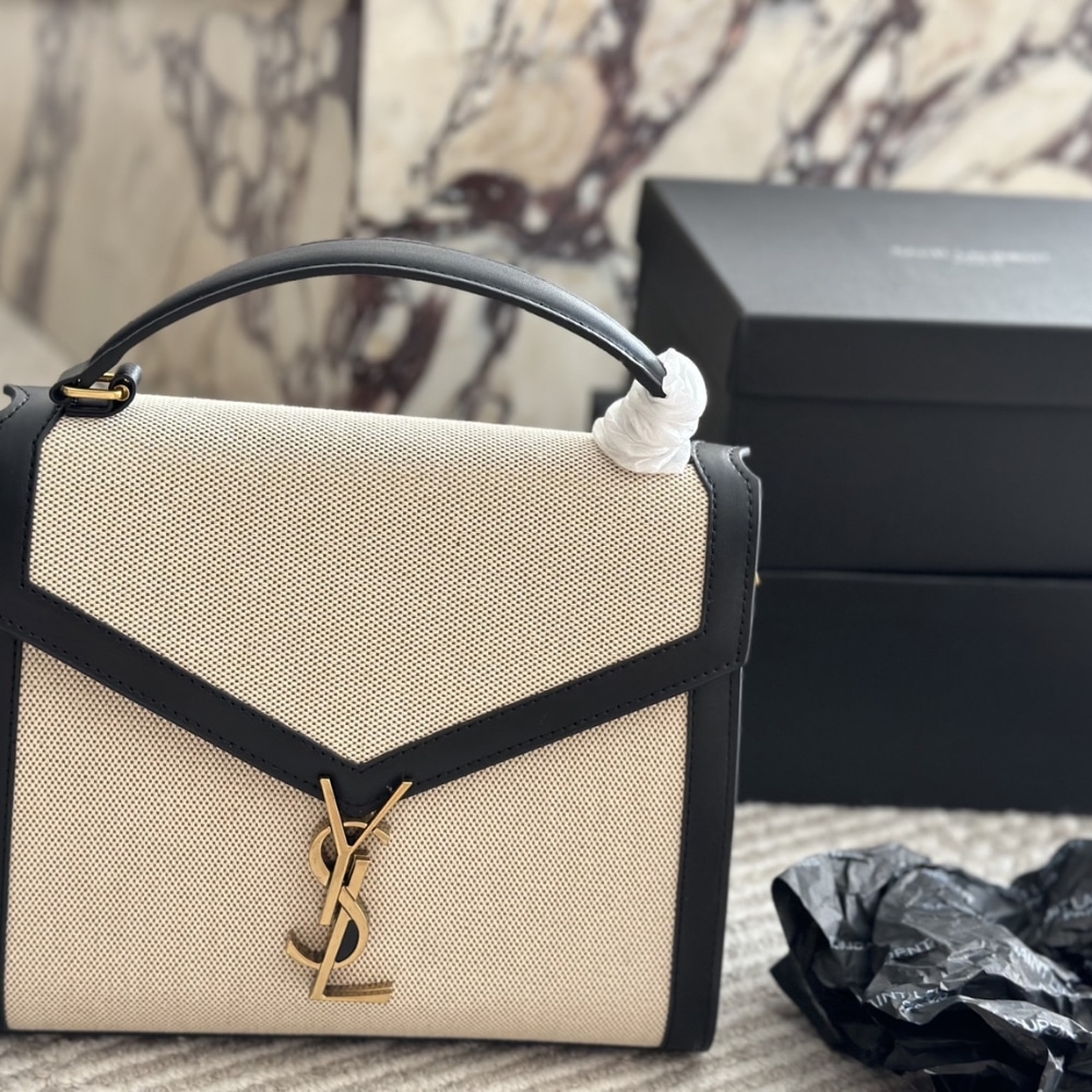Saint Laurent Cassandra Medium Top Handle Bag In Canvas 25Cm