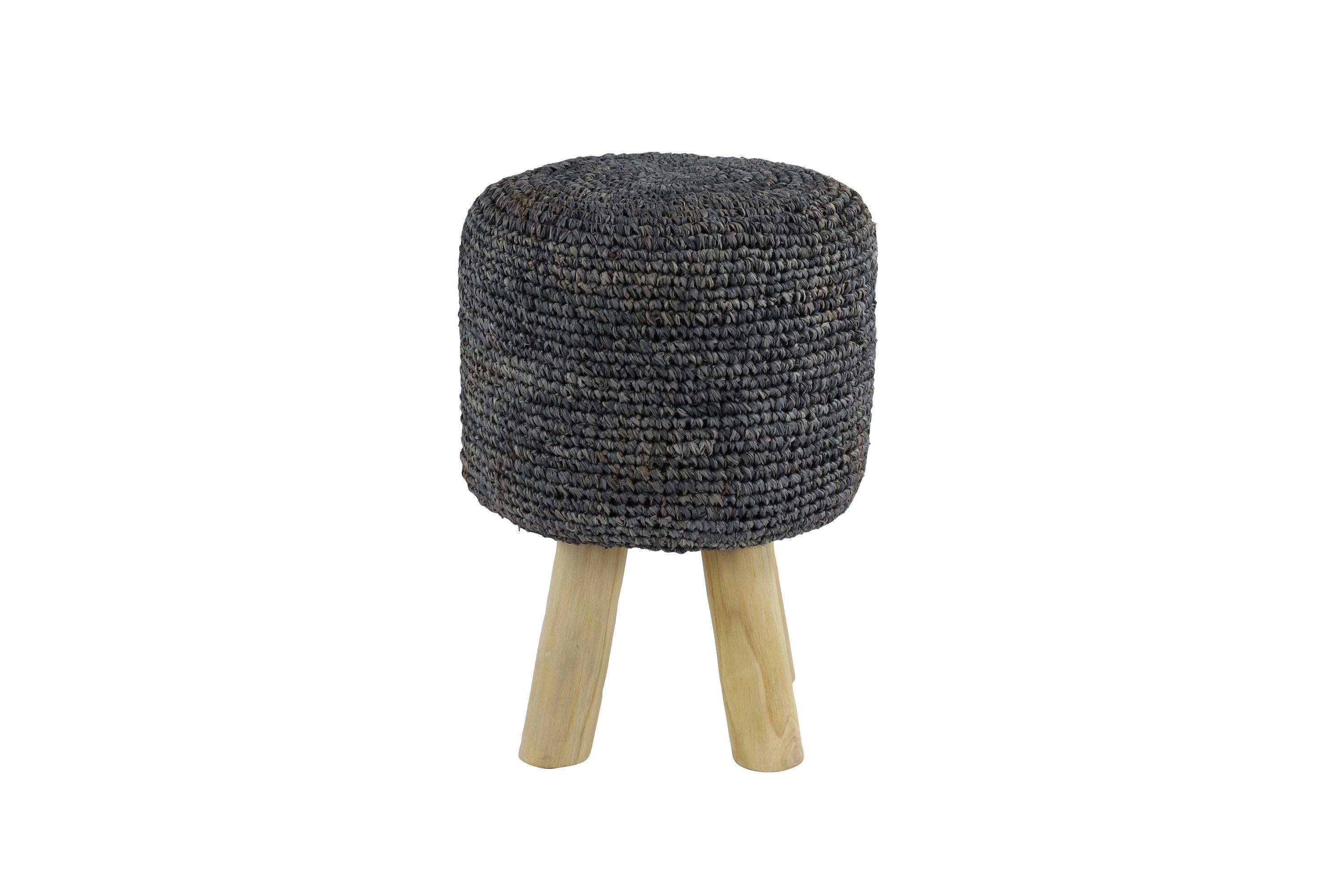 Uma Fabric Gray Stool Gray Natural One Size at Hautelook