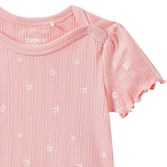 Topomini Pure Collection Baby Kurzarmbody mit Rippstruktur