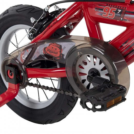 Cars Kid Bike Quick Connect Assembly, Handlebar Plaque w/Sounds & Training Wheels, 12″