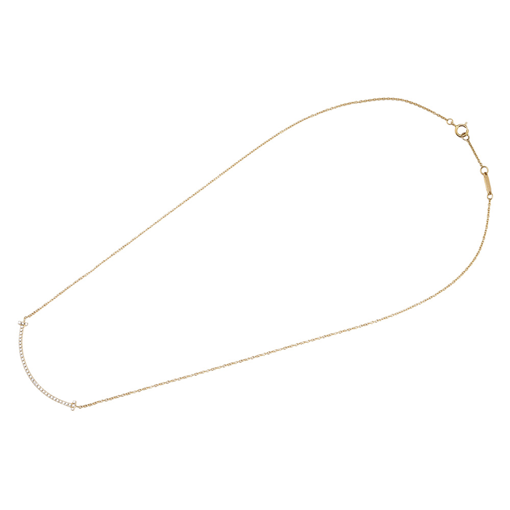 Tiffany & Co. Tiffany T Smile Necklace 18K Yellow Gold Diamond 63058777