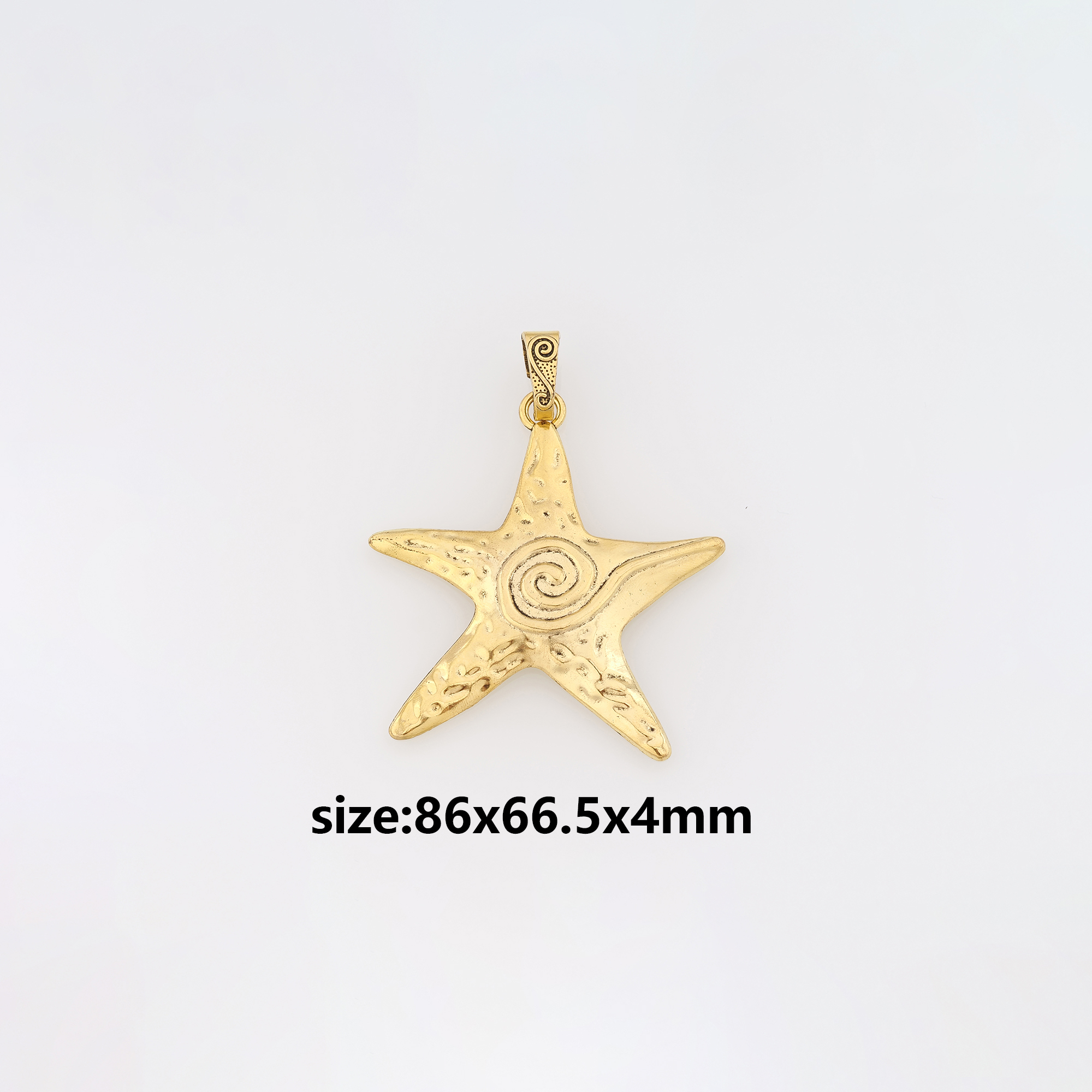 18K Gold Filled Starfish Pendant,Ocean Starfish Charm Earrings Necklace for DIY Jewelry Making Supply