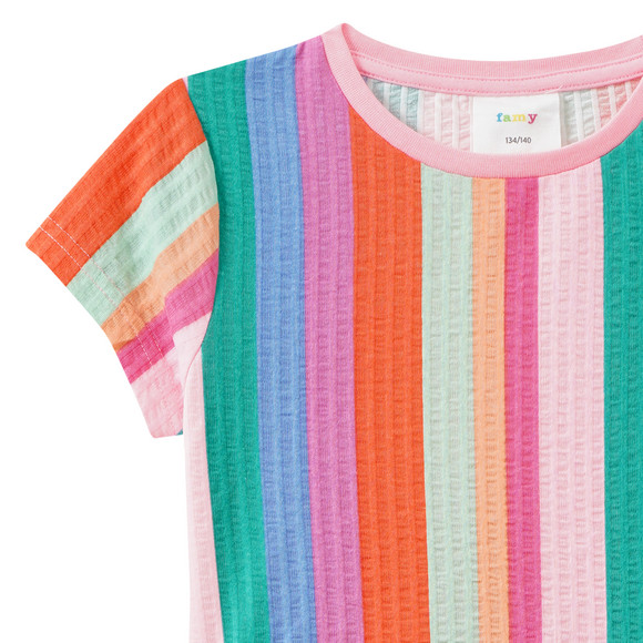 Famy Mädchen Kleid mit bunten Streifen
