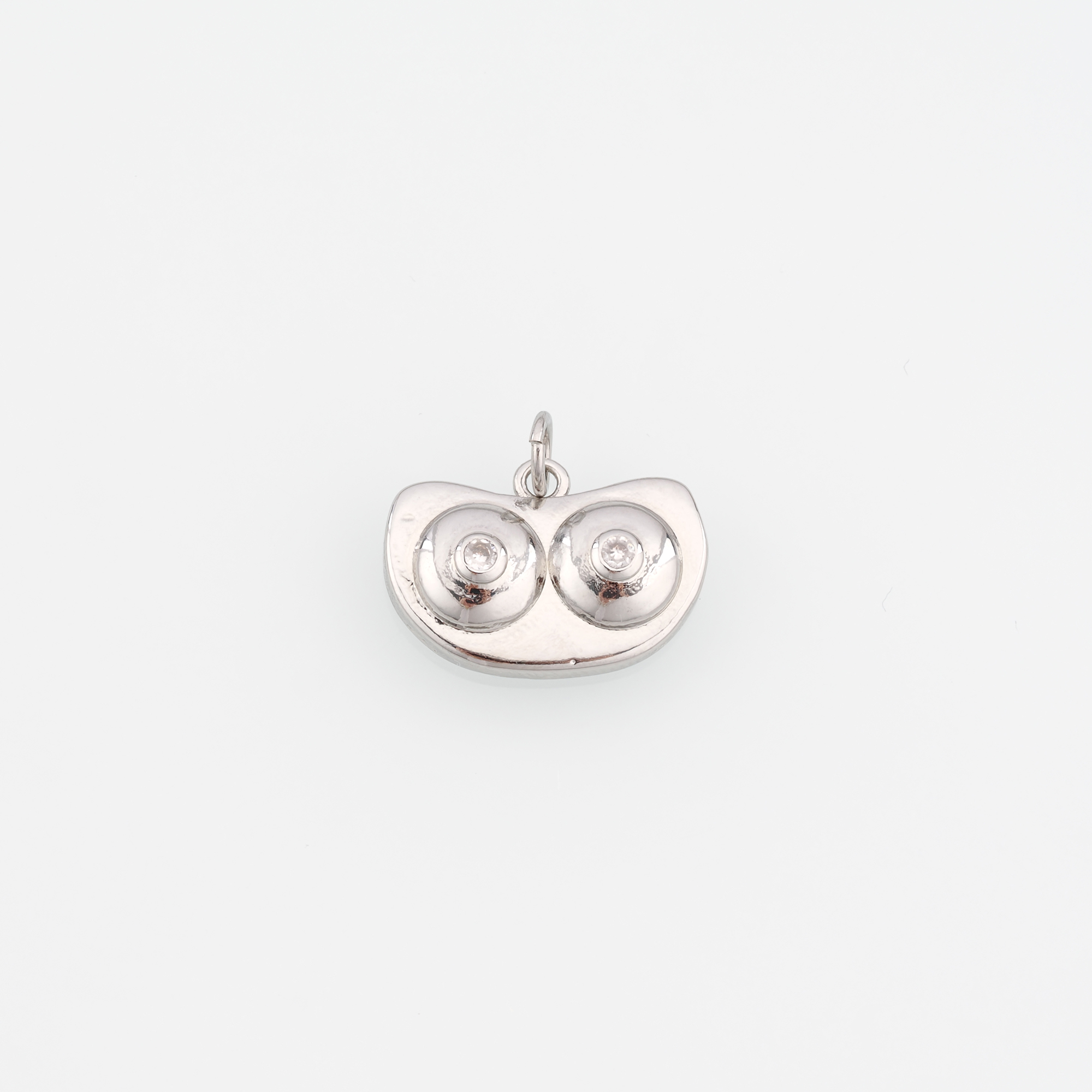 18K Gold Filled Owl Eye Pendant,CZ Eye Charm Earrings Necklace for DIY Jewelry Making Supply