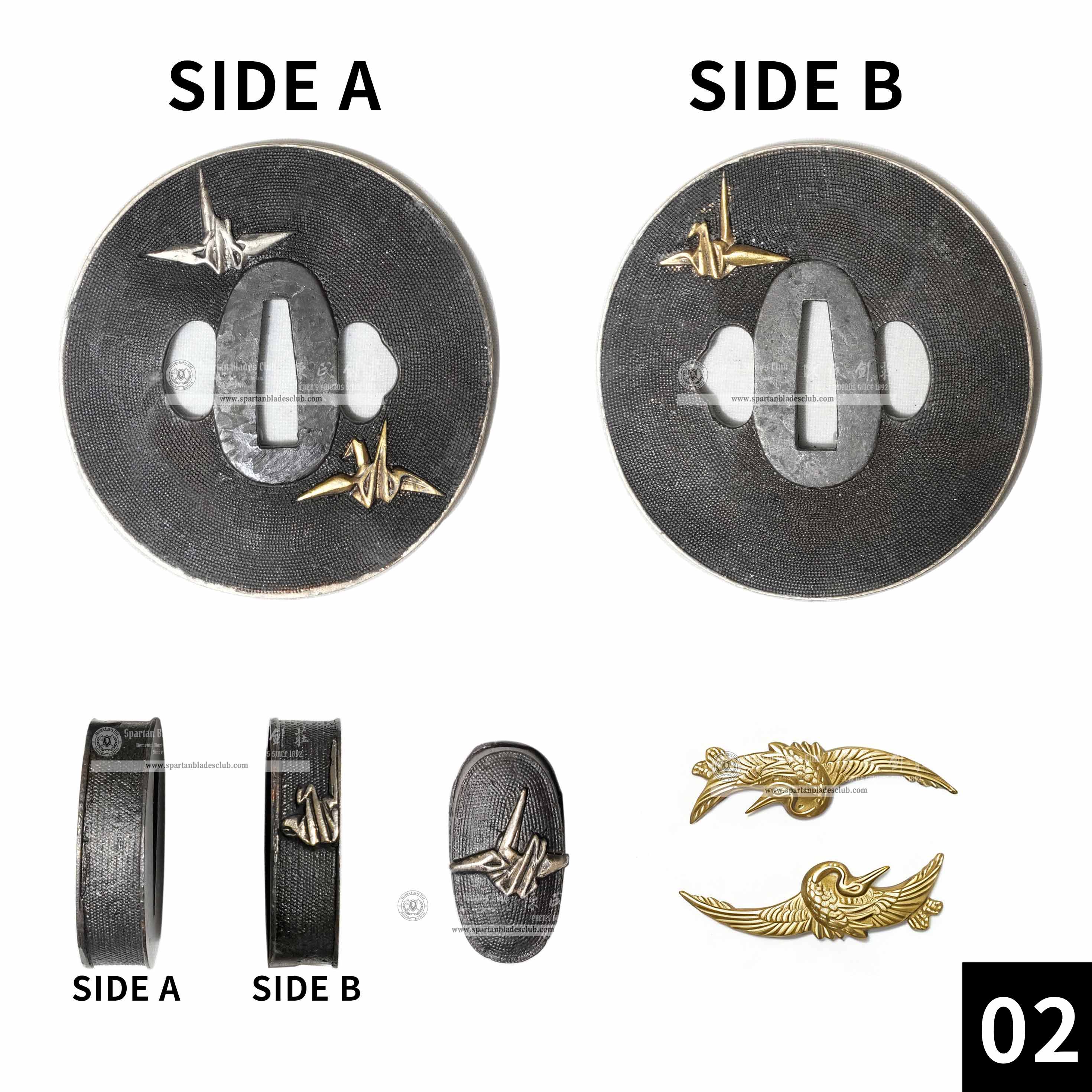 Custom Your Katana | Bird | Complete Set Fittings (Brass Gilded) | Spartan Blades Club | CHEN'S SWORDS 1892 - Spartan Blades Club - 陳氏劍莊1892