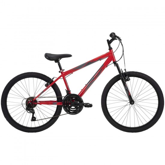 Hardtail Mountain Bike, Stone Mountain 24-26 inch 21-Speed, Lightweight, Gloss Red (74808)