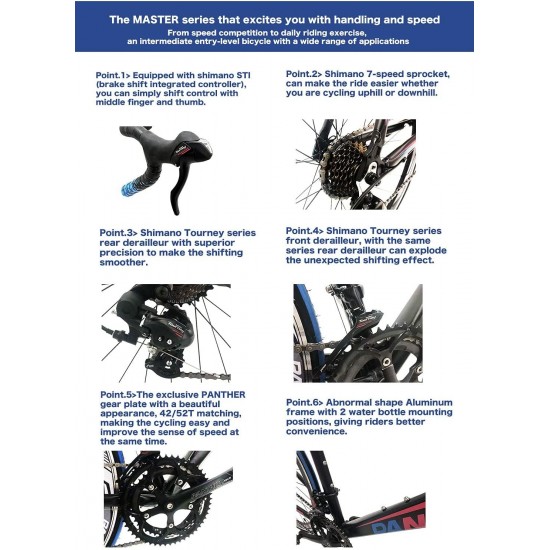 Road Bike Master Series 14speeds,STI Brake Shifting Integrated Controller,Aluminum Frame,700 × 25C,Drop Handlebars,Quick Disassembled Wheel