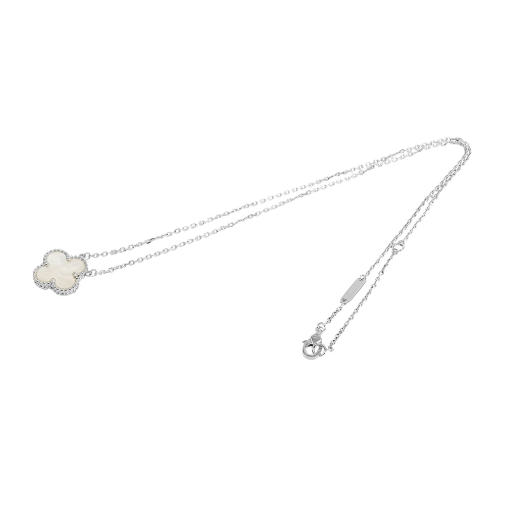 Van Cleef & Arpels Vintage Alhambra Necklace 18K White Gold Mother of Pearl VCARF48700