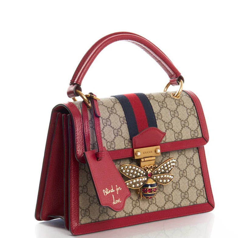 Gucci GG Supreme Canvas Queen Margaret Handbag –  Red