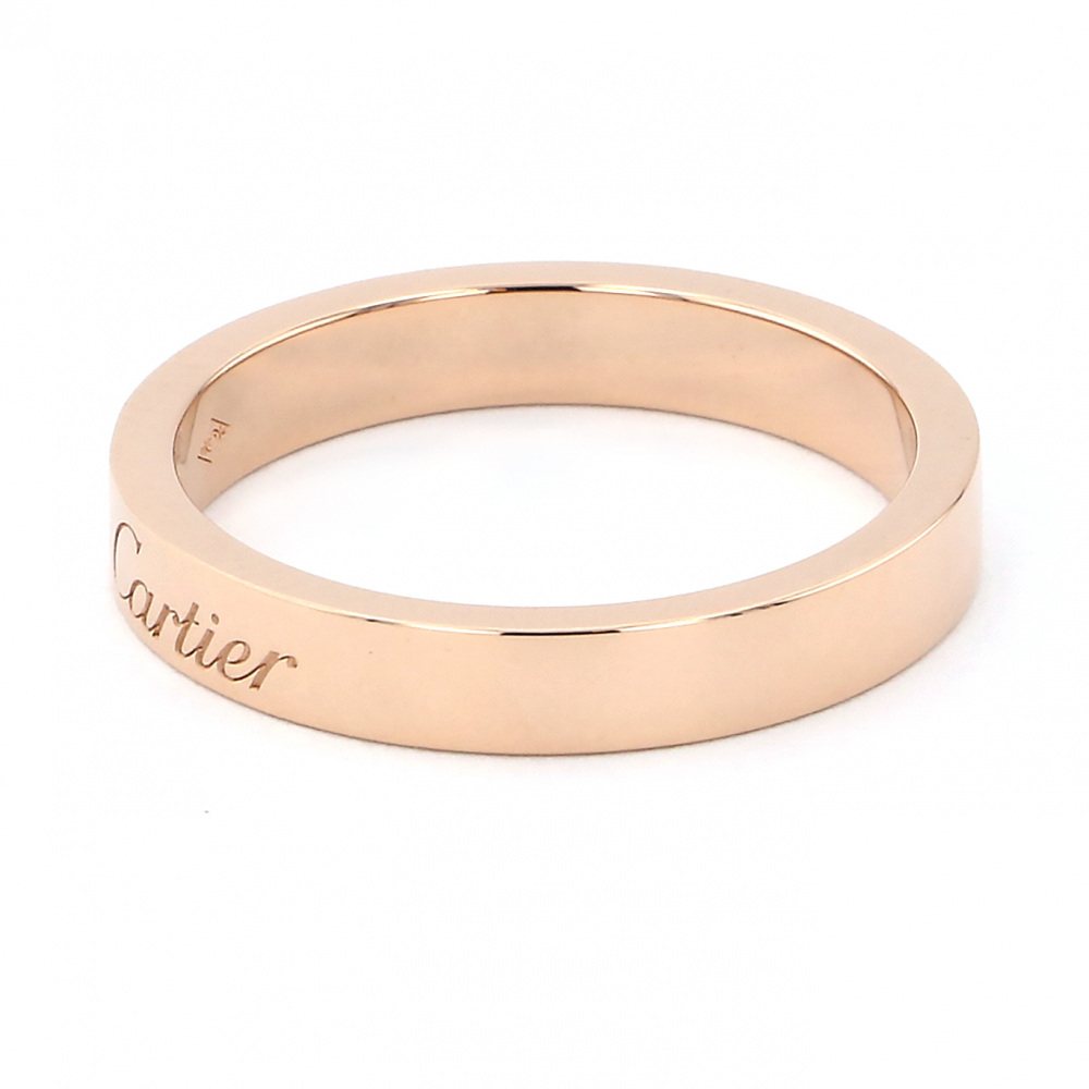 Cartier C Do Engraved Ring 18K Rose Gold Diamond