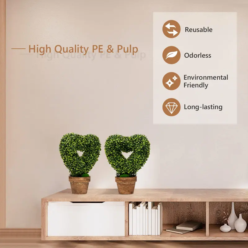 Set of 4 Artificial Boxwood Topiaries – Classic Potted Greenery Display