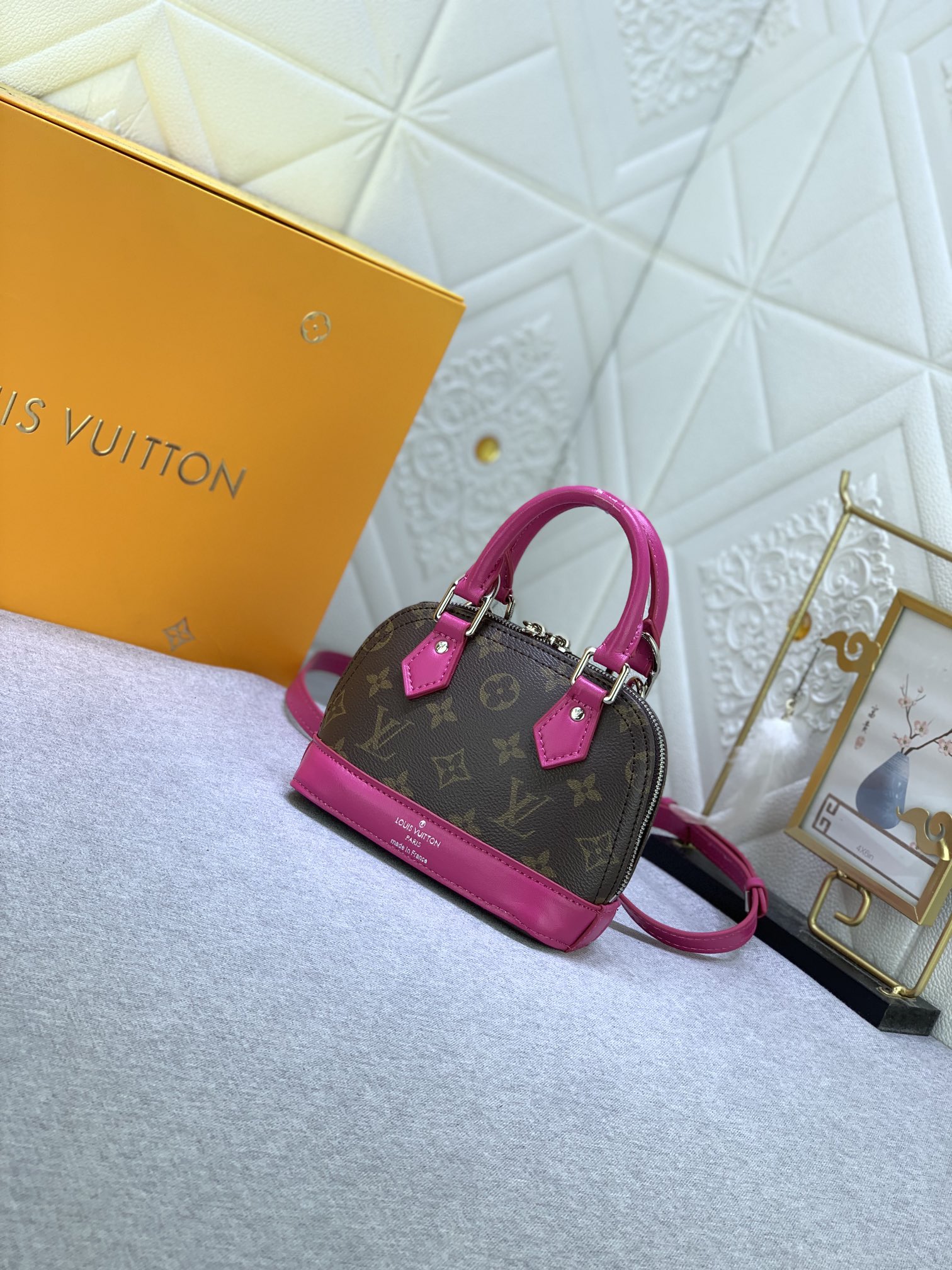 Louis Vuitton Mini Alma Monogram Canvas Mix With Pink 18Cm M83206