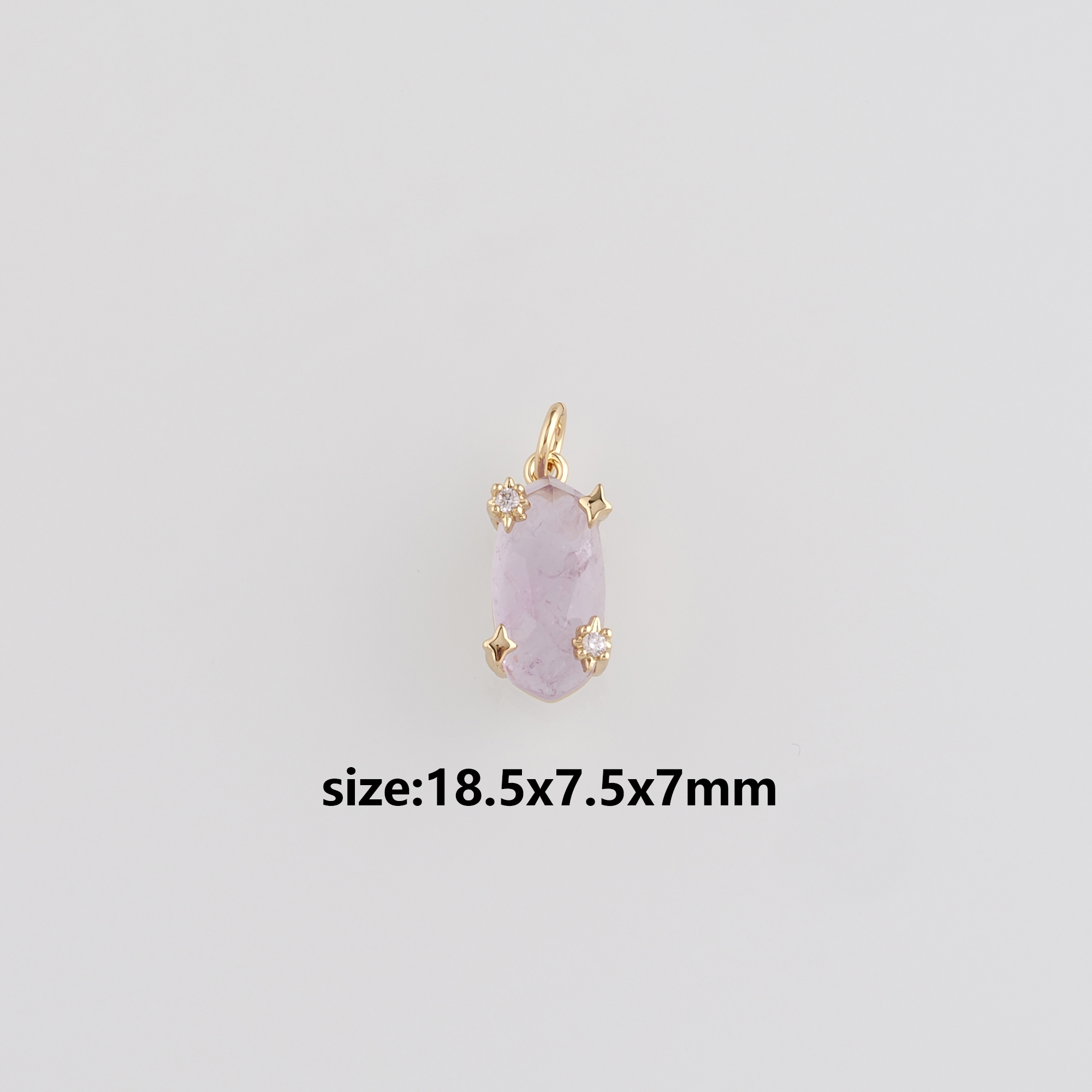 18K Gold Filled Oval Pendant,Natural Stone Oval Charm Earrings Necklace for DIY Jewelry Making Supply