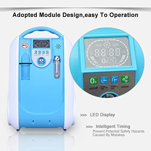 COXTOD Portable 1-5L Ox-ygen Generator O2 Concentrator Home Travel Air Purifier Machine Blue