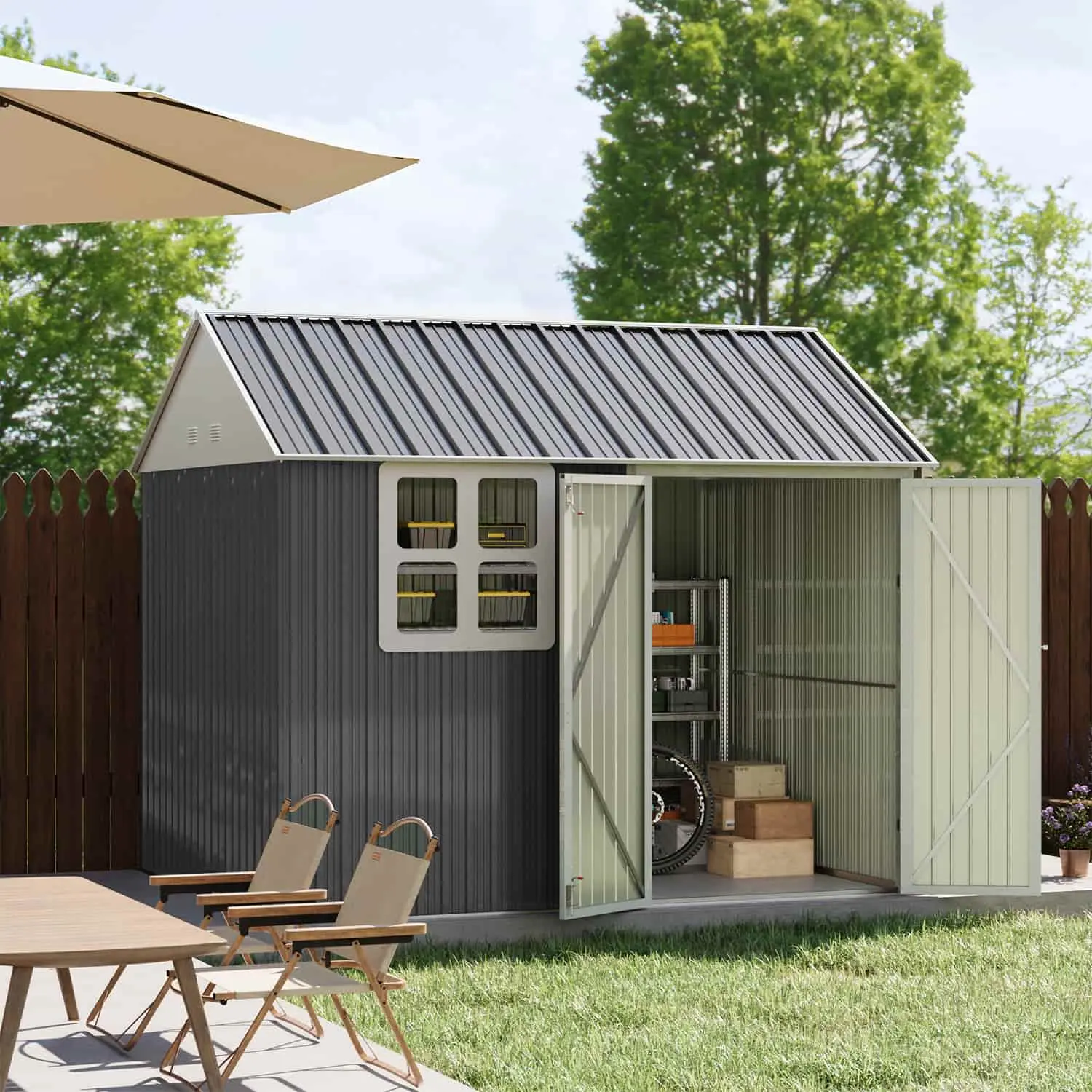 Patiowell 10x8 Shed with Windows - Garden Storage Solution