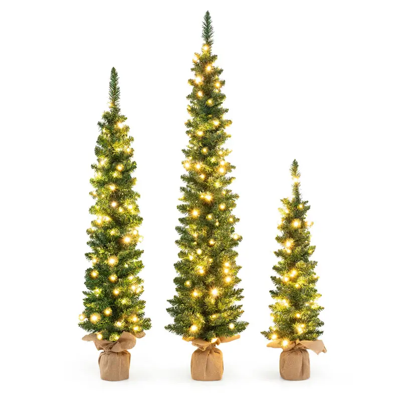Pre-Lit Christmas Tree with 8 Light Modes – Adjustable Brightness & Timer