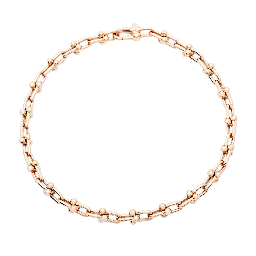 Tiffany & Co. Hardware Micro Link Bracelet 18K Rose Gold 60416990