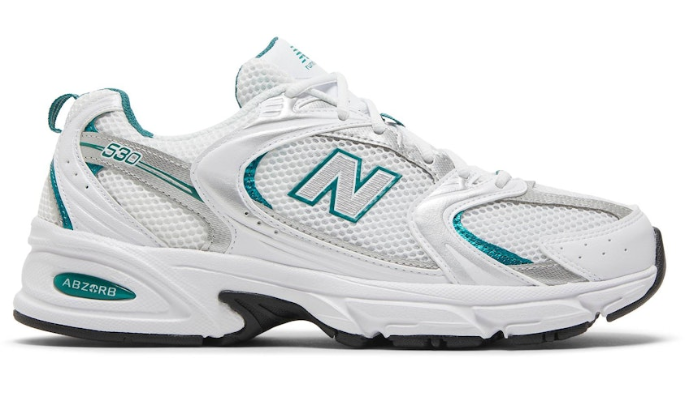 New Balance 530 White Silver Green MR530AB Casual Running Shoes