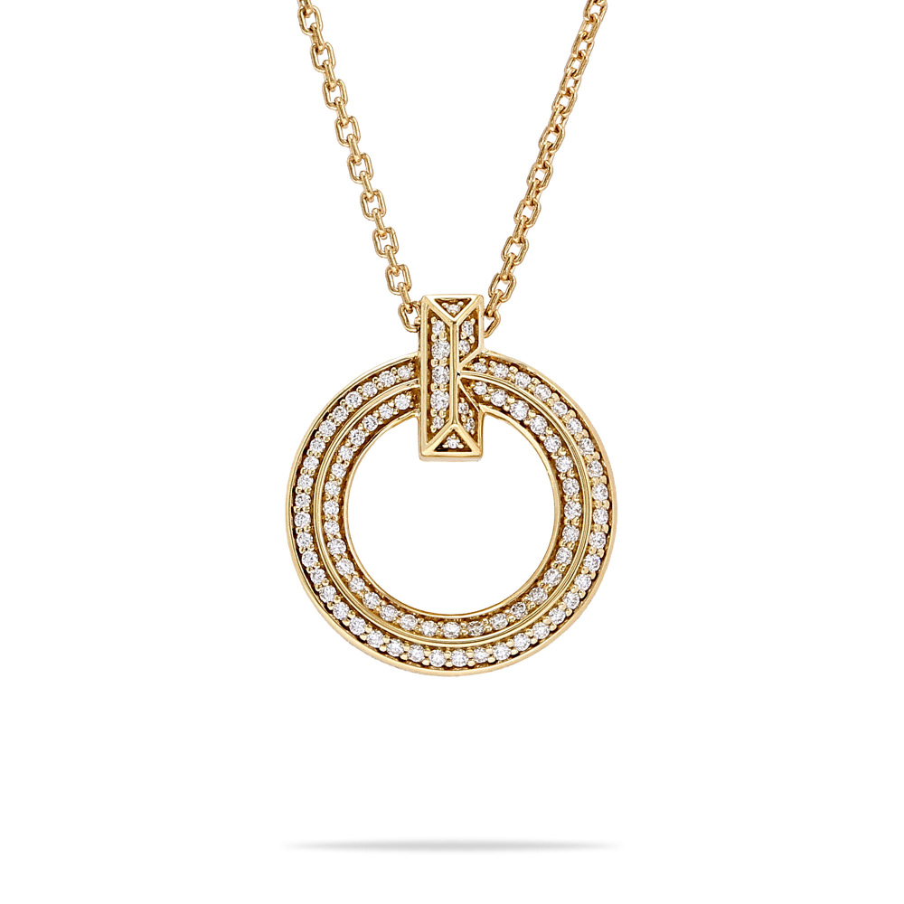 Tiffany & Co. Tiffany T One Necklace 18K Yellow Gold Diamond