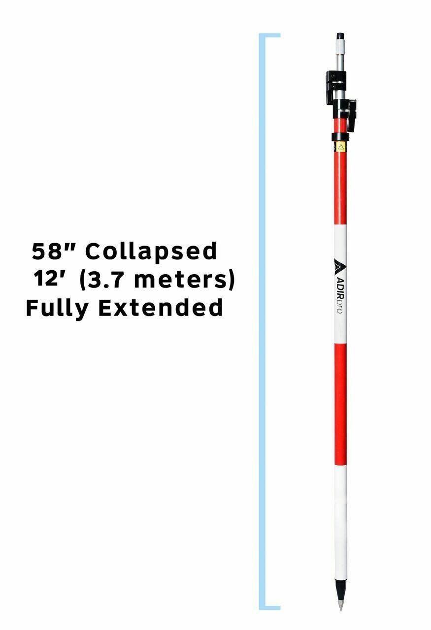 AdirPro 12& Aluminum Prism Pole w/ Quick Release Clamp 750-19-QRC