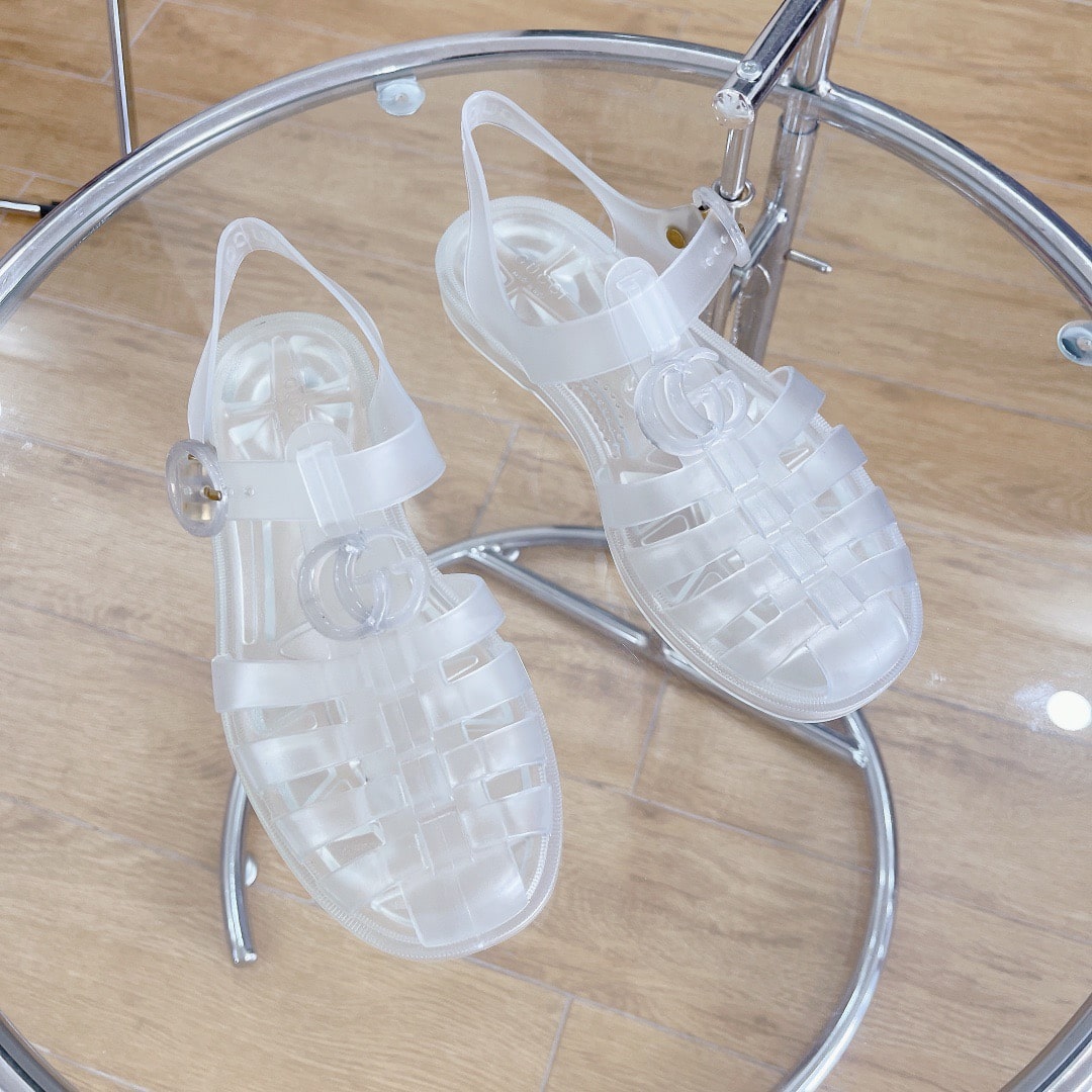 Gucci Sandal With Double G Silver 674133 Jfm00 8300