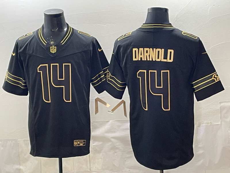 Men's Seattle Seahawks Sam Darnold #14 Black Game Jersey