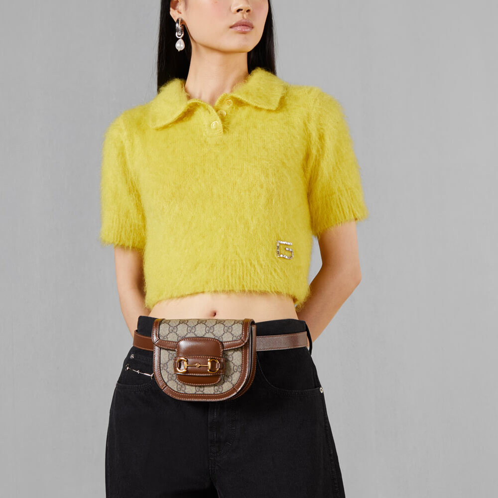 Gucci GG Supreme Horsebit 1955 Rounded Belt Bag