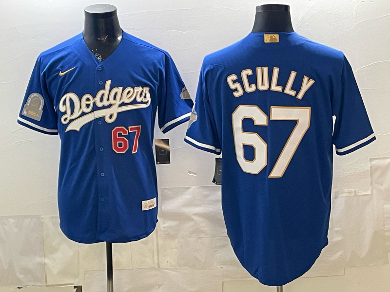 Men's Los Angeles Dodgers Vin Scully #67 Royal 2026 Gold Collection Stadium Jersey