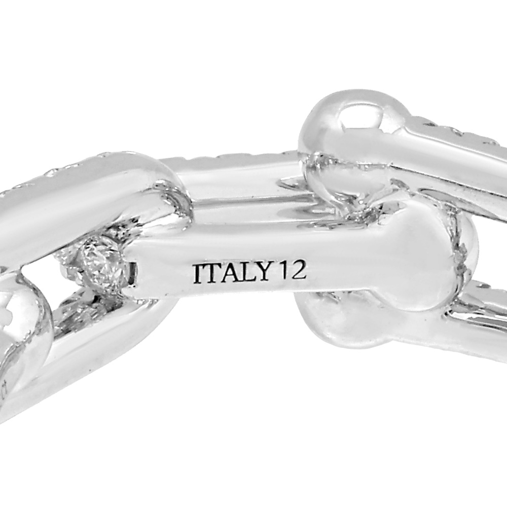 Tiffany & Co. Hardware Link Ring 18K White Gold Diamond