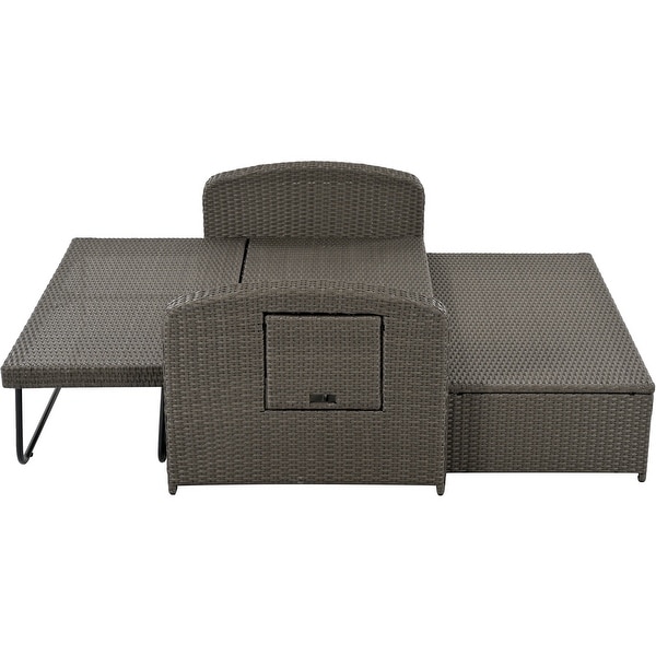 PE Wicker Rattan Reclining Sofa Chair