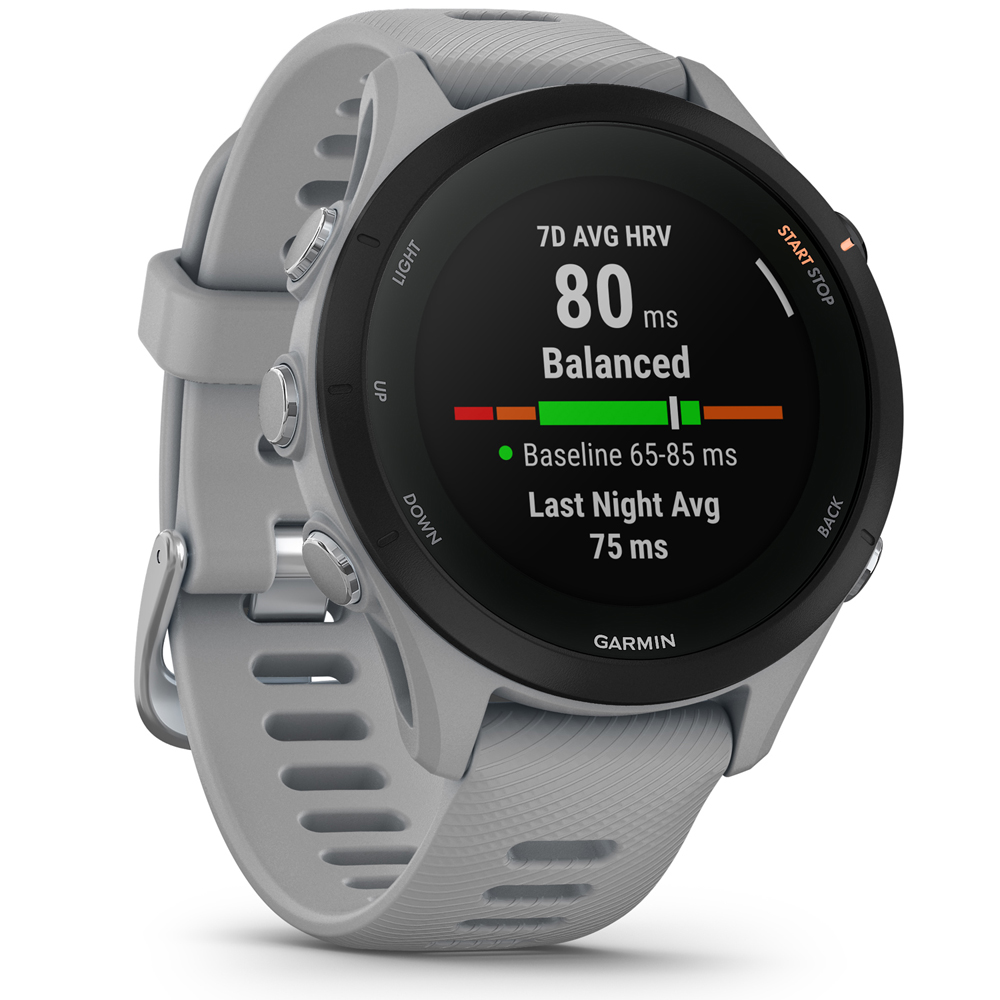 Garmin 010-02641-02 Forerunner 255S GPS Smartwatch Powder Grey Bundle with 2 YR CPS Enhanced Protection Pack