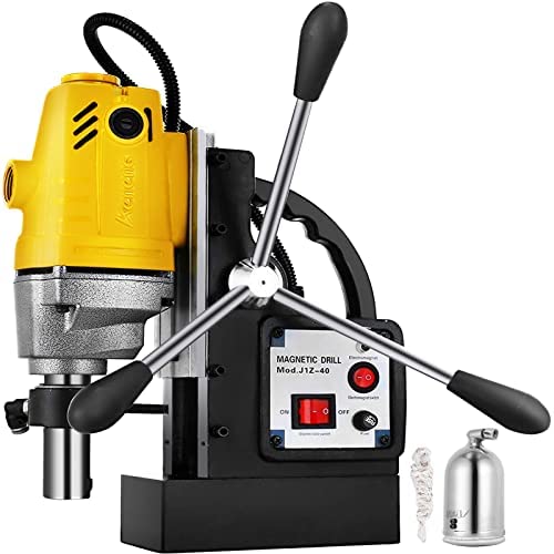 Mophorn 1100W Magnetic Drill Press with 1-1/2 Inch (40mm) Boring Diameter MD40 Magnetic Drill Press Machine 2810 LBS Magnetic Force Magnetic Drilling System 670 RPM with 11 Pcs HSS Annular Cutter Kit