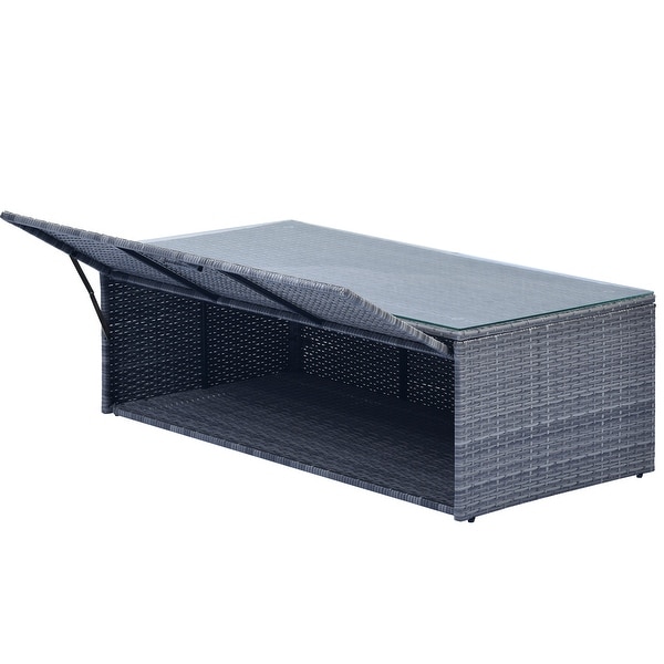6piece Grey Sectional Set Seating Group Set with Table and Cushion