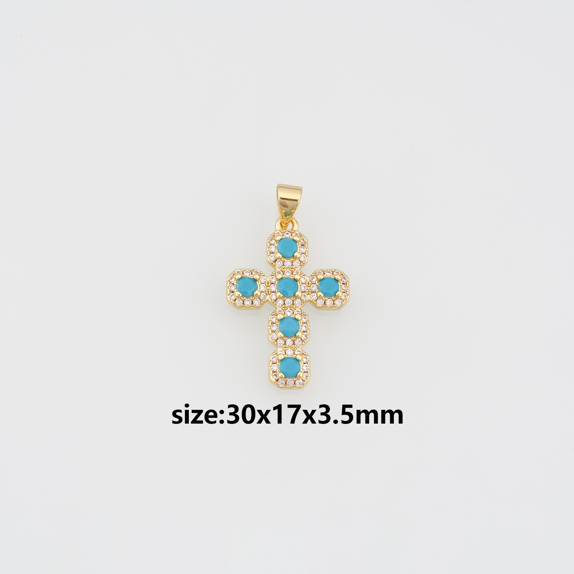 18K Gold Filled Cross Pendant,CZ Micro Pave Cross Charm Earrings Necklace for DIY Jewelry Making Supply