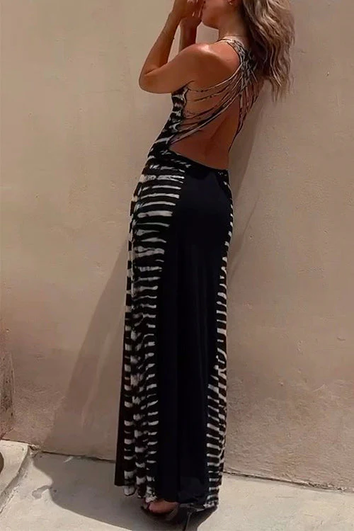 Criss Cross Backless Maxi DressClistos