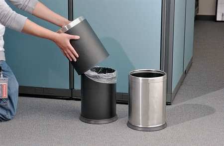 Rubbermaid Hide-A-Bag Wastebasket, Black