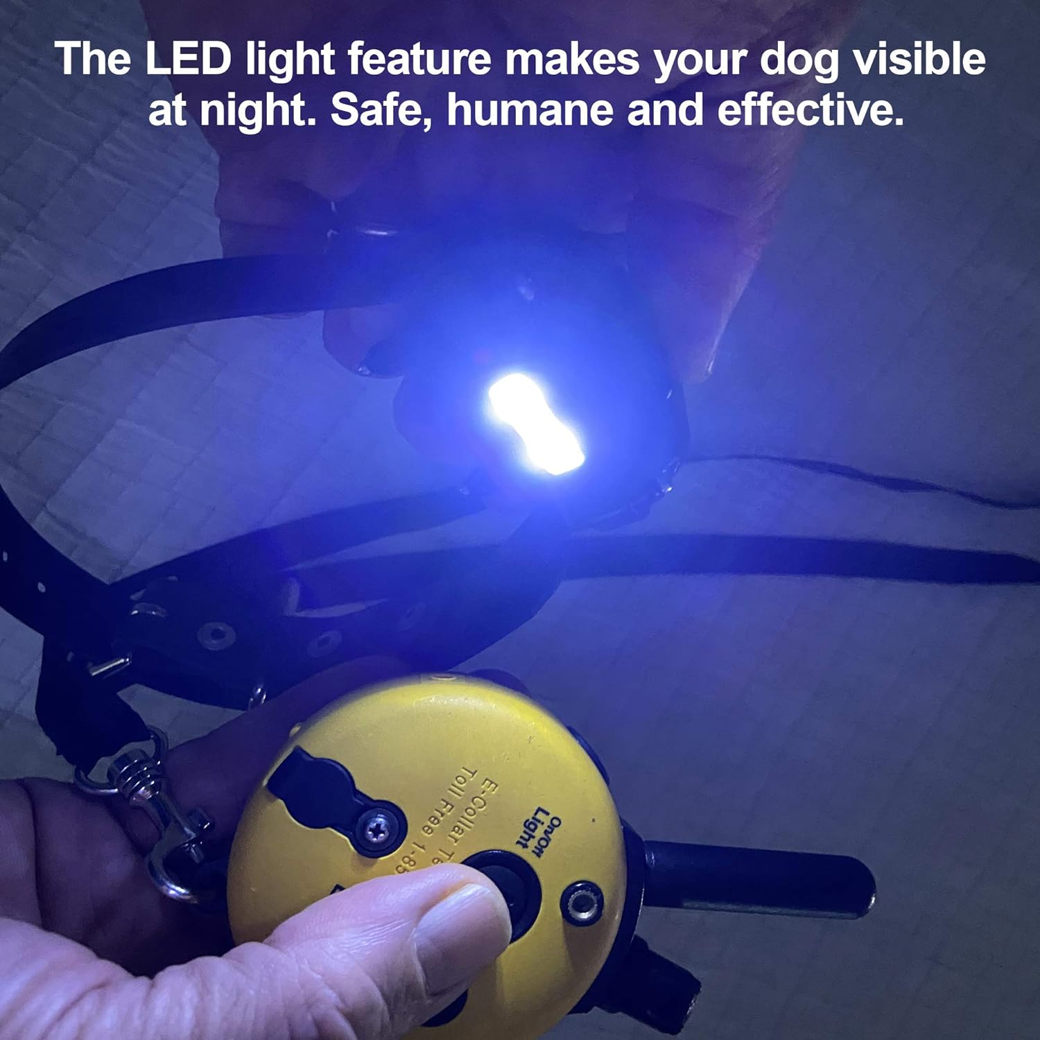 Humane Dog Training Collar with Remote, Features 100 Levels of Safe Stimulation, Tapping Sensation, Night Light, Waterproof, Rechargeable, 1 Mile 1 Dog, Black