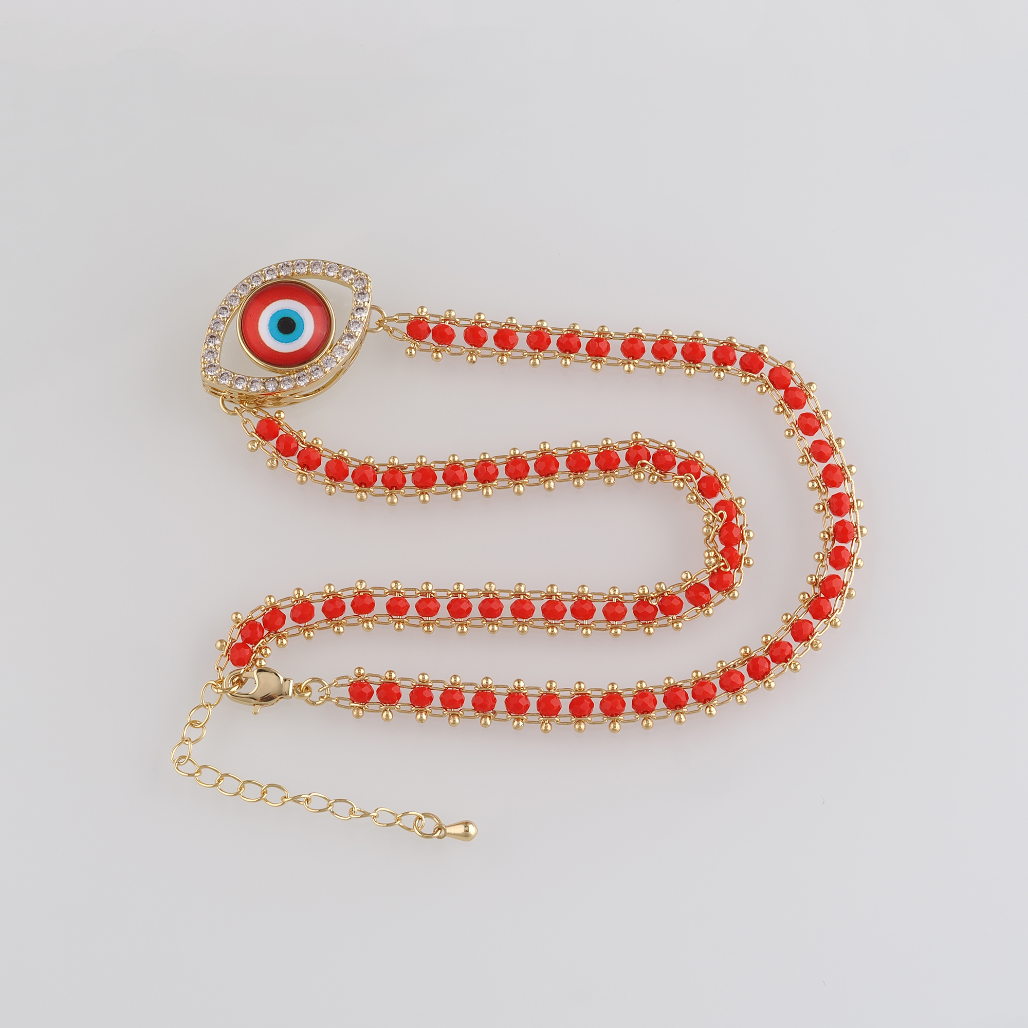18K Gold Filled Evil Eye Necklace,Beaded Necklace,Minimalist Necklace,Adjustable Necklace